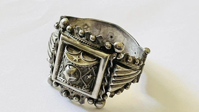 Ingrosso Bracelet Antico IN Argento Massiccio Berbero Gioiello Etnico 47,36g Ref