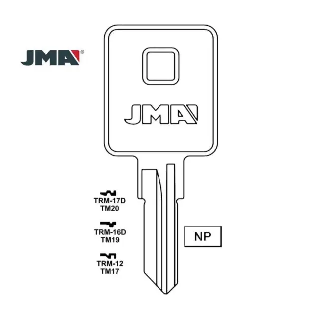 JMA Fits for 1667 Trimark Commercial Key Blank - TM20 - TRM-17D  (10 Pack)