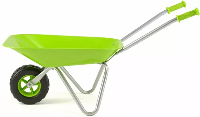 Kids Metal Wheelbarrow Garden Toy Childrens Play Wheel Barrow Outdoor Toy