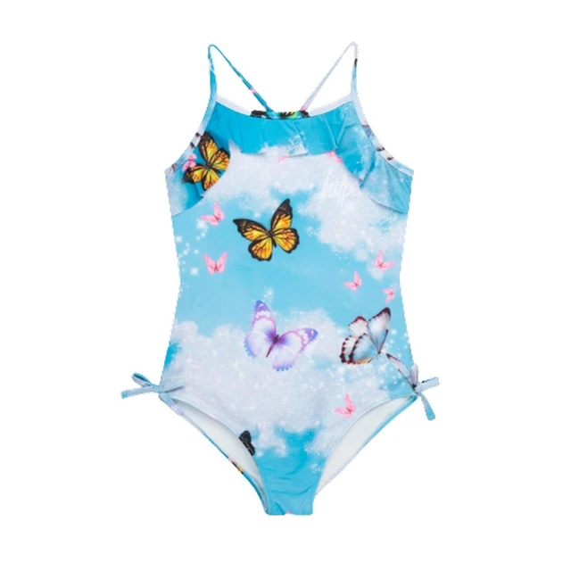 Hype Girls Glitter Butterfly Sky Frill One Piece Bathing Suit (HY8217)