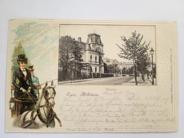 1904 Postkarte Eger Böhmen Österreich Mi.Nr. 72 gestempelt München