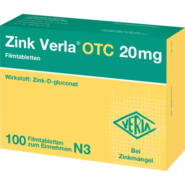 Zink Verla OTC 20 mg Filmtabletten, 100 St. Tabletten 3000549 3