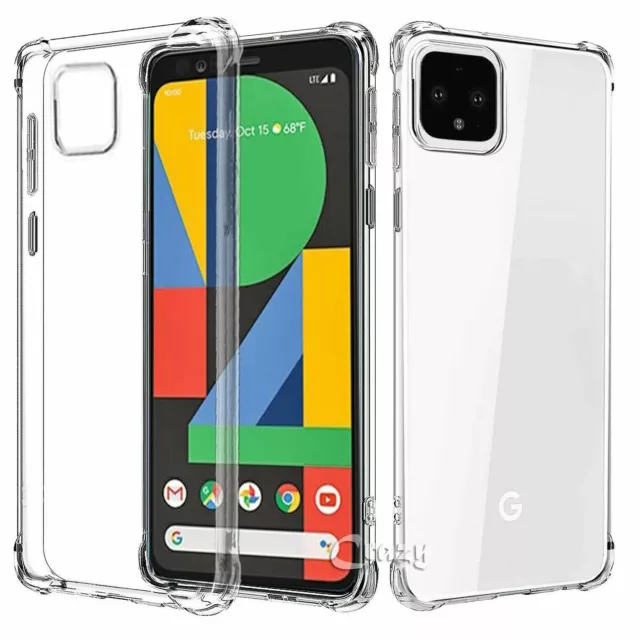 For Google Pixel 4 4XL Slim Heavy Duty Crystal Clear Soft Clear Gel Case Cover