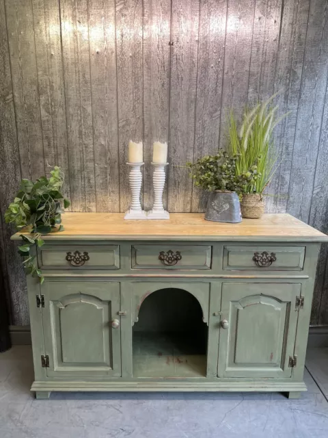 Vintage Painted Shabby Chic Oak Sideboard Storage Cupboard Dresser Annie Sloan