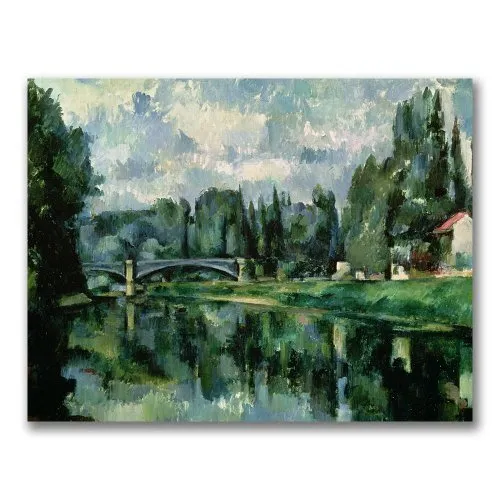The Banks of the Marne at Creteil by Paul Cezanne, 35x47-Inch Canvas Wall Art