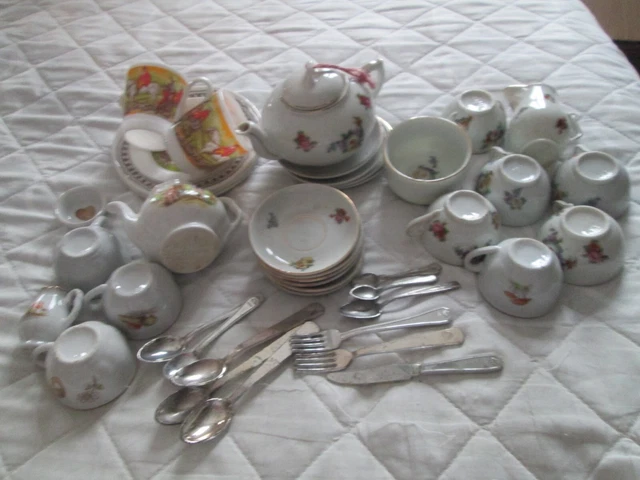 Dinette ancienne porcelaine petits oiseaux