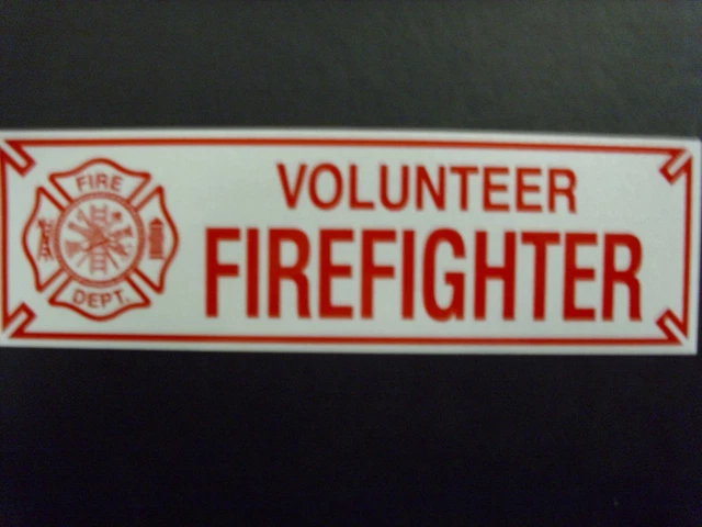 FIREFIGHTER volunteer 10"  Sticker Decal with MALTESE CROSS REFLECTIVE