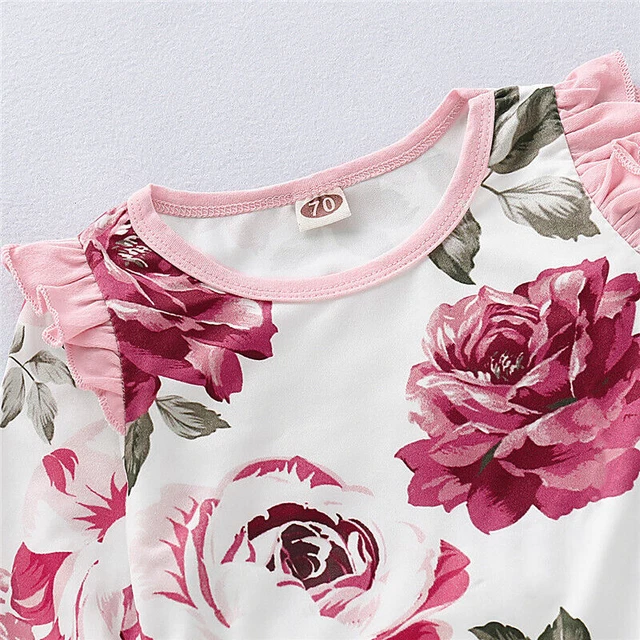 Newborn Baby Girls Outfits Clothes Floral Romper Bodysuit Jumpsuit Playsuit 3