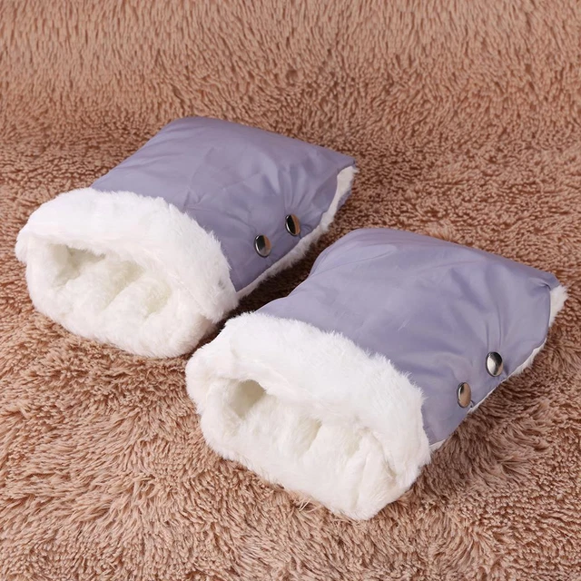 Winter Stroller Gloves Waterproof Fleece Hand Muff Pram Accessories (Grey) FS2#