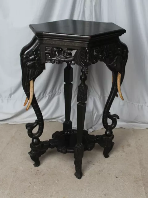 Antique Victorian Aesthetic Carved Pedestal – Elephants 2