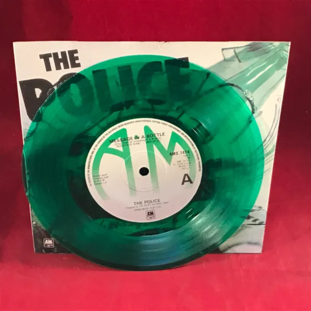 THE POLICE Message In A Bottle 1979 UK 7" GREEN vinyl single Sting original 45