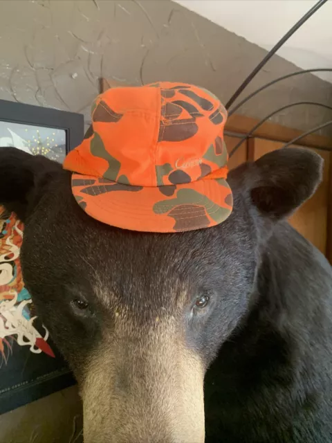 Vintage Cabela's Hat Camo Made In USA  Thinsulate Blaze Orange Camo Hard To Find