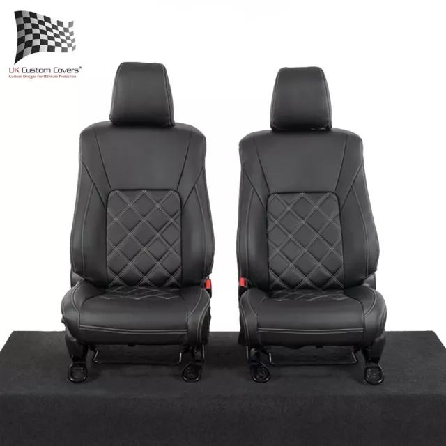 Toyota Hilux Front Seat Covers Leatherette Tailored (2024 Onwards) Black 944