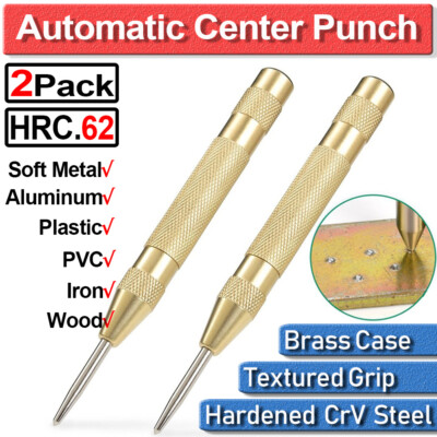 2x centro automatico Punch A MOLLA Metallo Legno DENT Marker 5"/125mm 