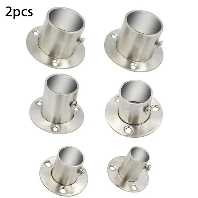 Steel Closet Rod Brackets Closet Rod Bracket Holder Flange Socket 2 Pcs