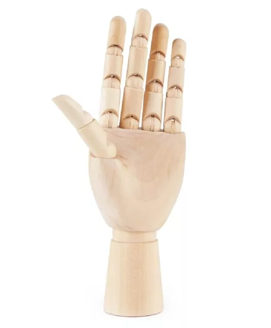 20cm Right Wooden Hand Articulated Artist Posable Fingers Sketching Mannequin