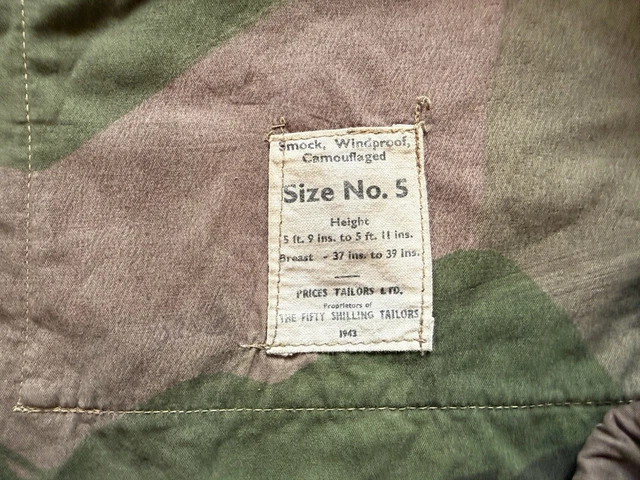 ORIGINAL SIZE 5 1943 WW2 Army, SAS, British Army Windproof Smock ...
