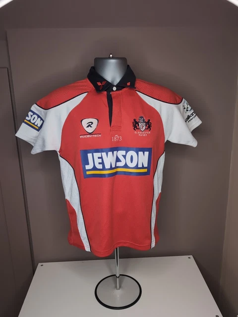 GLOUCESTER RUGBY HEIM Shirt 2007/2009 - Rugbytech Large L Trikot Top - B4B EUR 35,02 - DE
