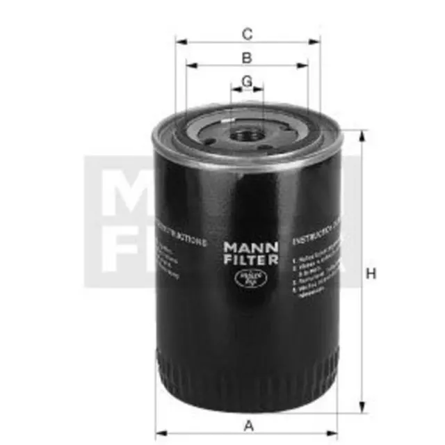 Filtro Olio Mann per Massey Ferguson O&k Perkins Generale Motori Jcb