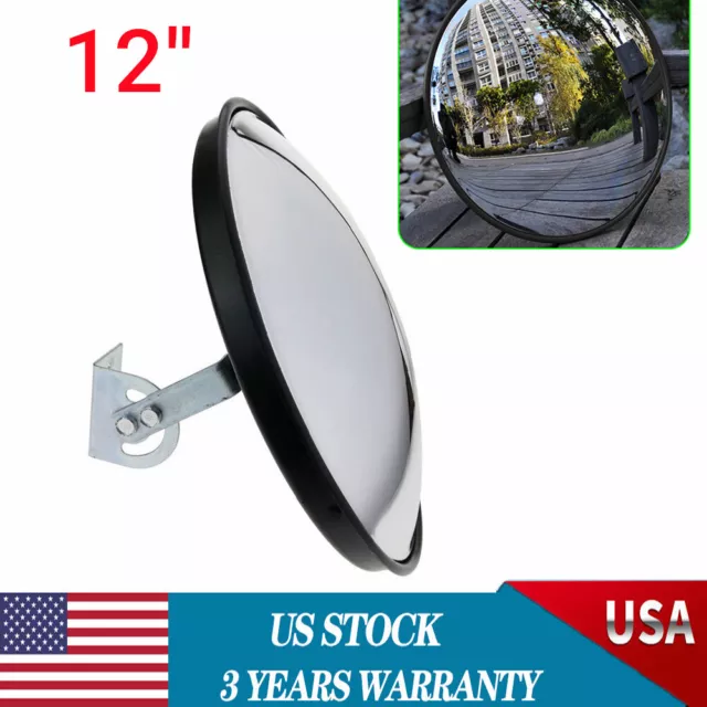 12" Traffic Convex Mirror Wide Angle Safety Store Corner Blind Spot Security]