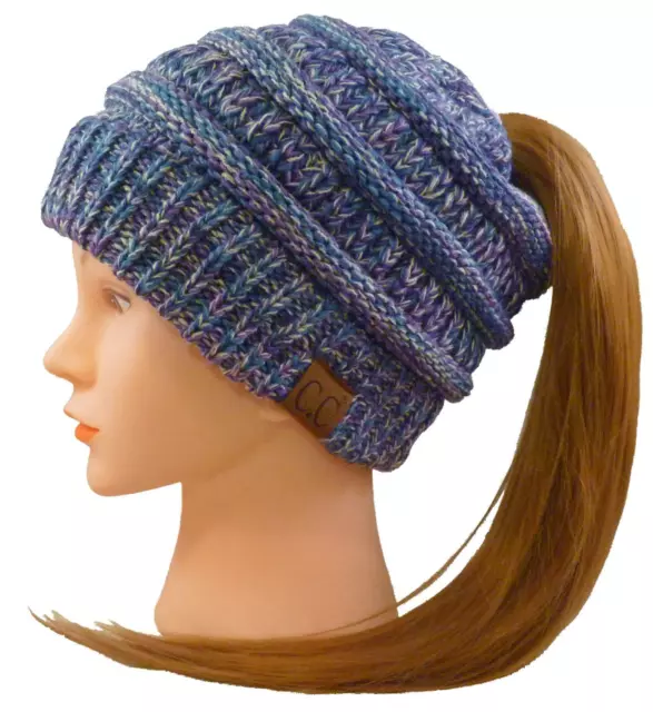 CC Exclusives Multi-Color Messy Bun Beanie Tail!! Soft & Warm Beanie!!