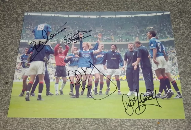 Rangers FC  1999   Celebrating At Celtic Park Signed 12 X 8 photo