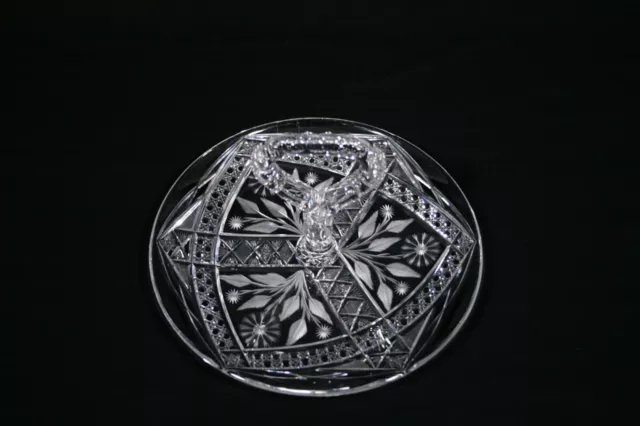 J. Hoare American Brilliant Cut Glass Sandwich/Snack Tray *Signed*