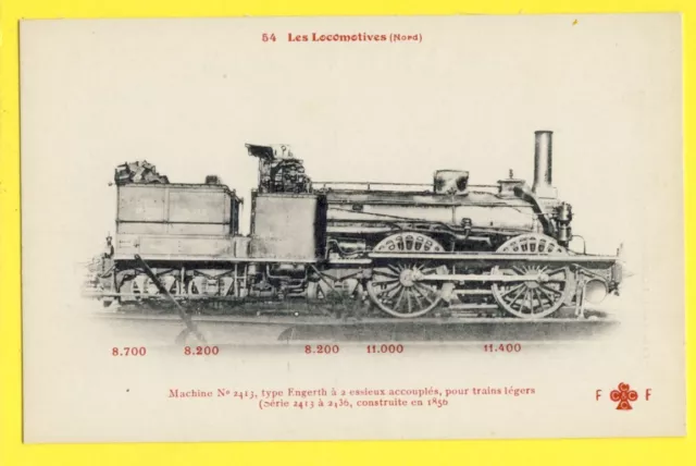 cpa Fleury, PARIS LOCOMOTIVE de 1856 Cie du Nord TRAIN MACHINE FRENCH RAILWAY
