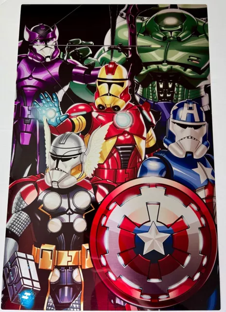 Stormtroopers Avengers 11x17 metal art print Star Wars Marvel Disney