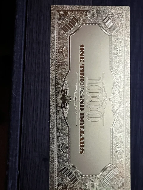 100mg 24K Gold 1928 $1000 Dollar Bill Gold Certificate Banknote - with White COA