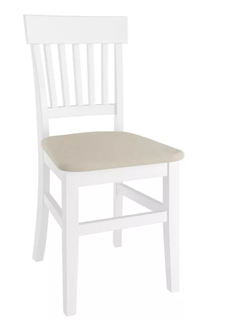 Chaise de cuisine blanche, chaise de salle à manger, avec assise rembourrée