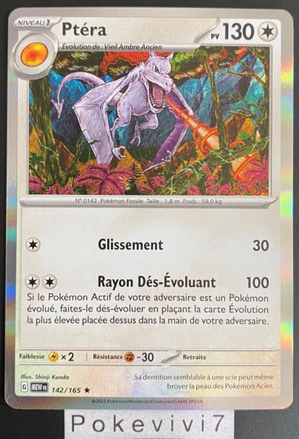 Carte Pokemon PTERA 142/165 HOLO EV3.5 Ecarlate et Violet MEW 151 FR NEUF