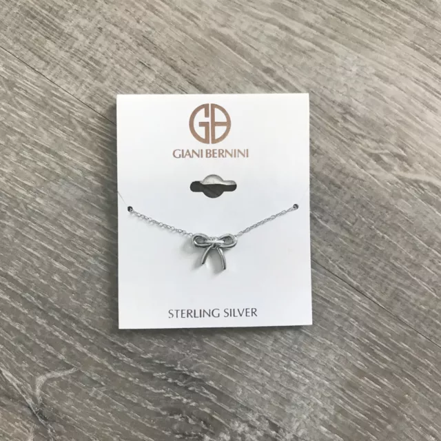 NWT Giani Bernini Sterling Silver Bow Pendant Necklace
