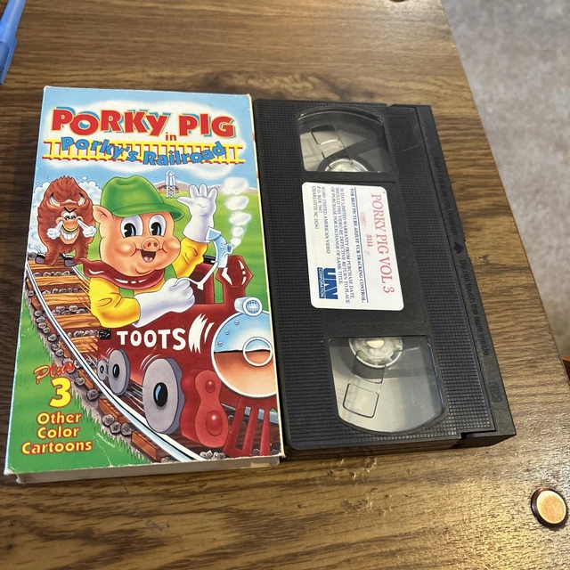 PORKY PIG - Porky's Railroad VHS 1991 - Plus 3 Other Color Cartoons £2. ...