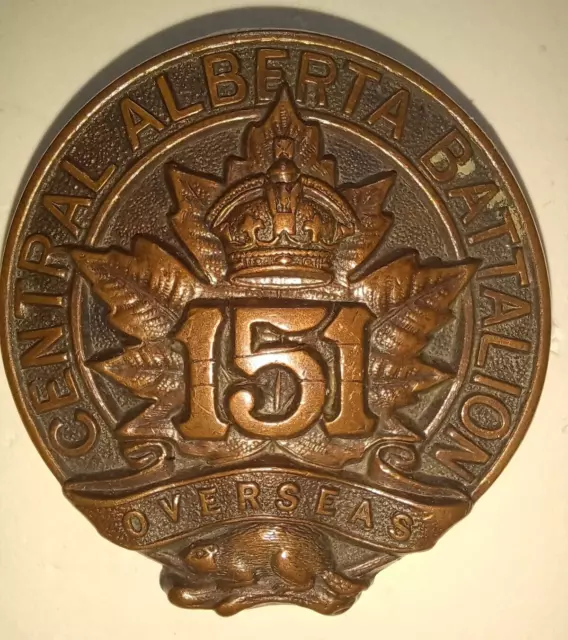 CEF 151st Battalion (Central Alberta) Cap Badge, Canadian WW1