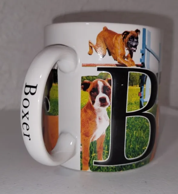 AMERICAWARE Ceramic MUG Large CUP BOXER DOG VIVID COLORS & PHOTOS OF BOXERS