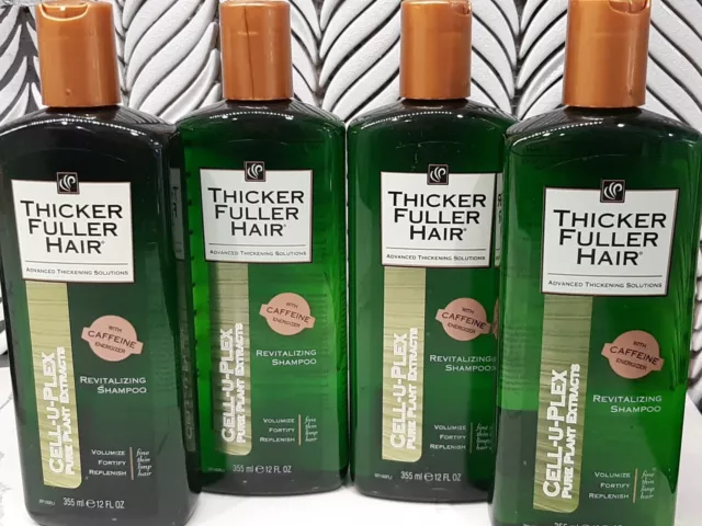 (4)Thicker Fuller Hair Cell-U-Plex Pure Plant Extracts Revitalizing Shampoo 12oz
