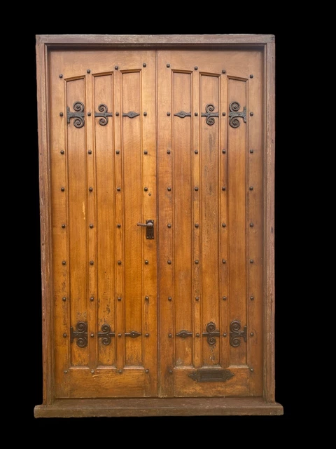 Large Solid Oak Front Doors Frame Antique Period Reclaimed Old Wood Metal Iron