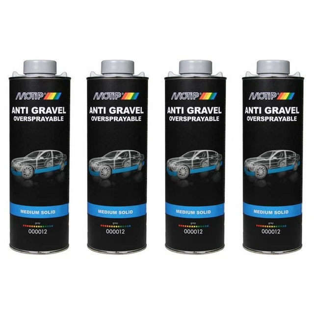 4 x Motip Steinschlagschutz grau überlackierbar 1000 ml 000012 Rostschutz