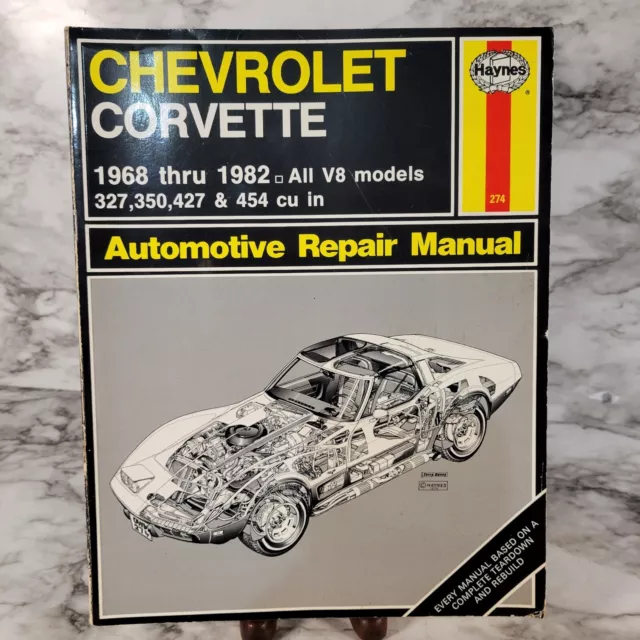 HAYNES #274 CHEVROLET CORVETTE 1968 - 1982 V8 Automotive Service Repair Manual