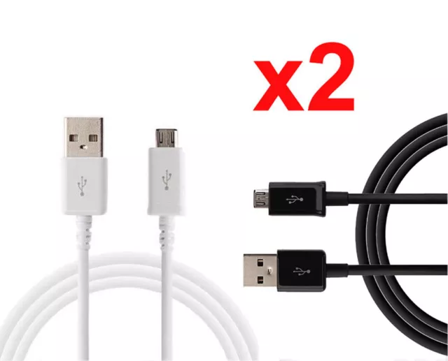 2x 3ft Micro USB Charger Charging Sync Data Cable For Galaxy Note HTC LG