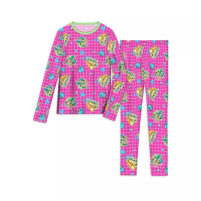 Cuddl Duds Star Wars Grogu Baby Yoda Girls' 2 Pc Long Thermal Underwear Set 8/10