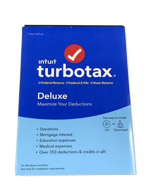 TurboTax Deluxe Federal + State Efile for Windows/Mac 2020 Edition