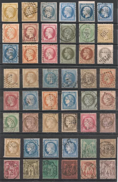 LOT de 48 timbres France Classiques Napoléon, Ceres et Sages, TB/TTB