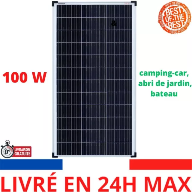 Enjoy solar Mono 100 W 12V Panneau solaire monocristallin idéal pour camping-car