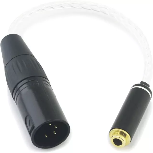 15cm 6N OCC Silber überzogenes 4-Pin XLR Male to 4.4mm Female Adapter Kabel