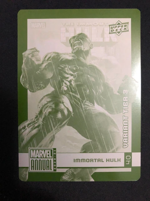 2020 UD Marvel Annual Printing Plate Yellow 1/1 Immortal Hulk Variant Tier 3 #40
