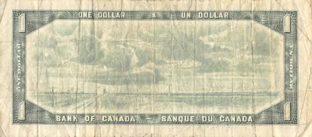 Canada  $1  1954  Series  M/Z  Que. II   Circulated Banknote TX71 2