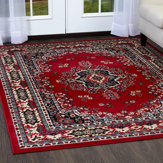 Persien BURGUNDY AREA RUG 6 X 8 ORIENTAL CARPET 69 - ACTUAL 5' 2"  x  7' 4"