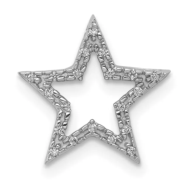 14k White Gold Small Diamond Star Chain Slide Pendant